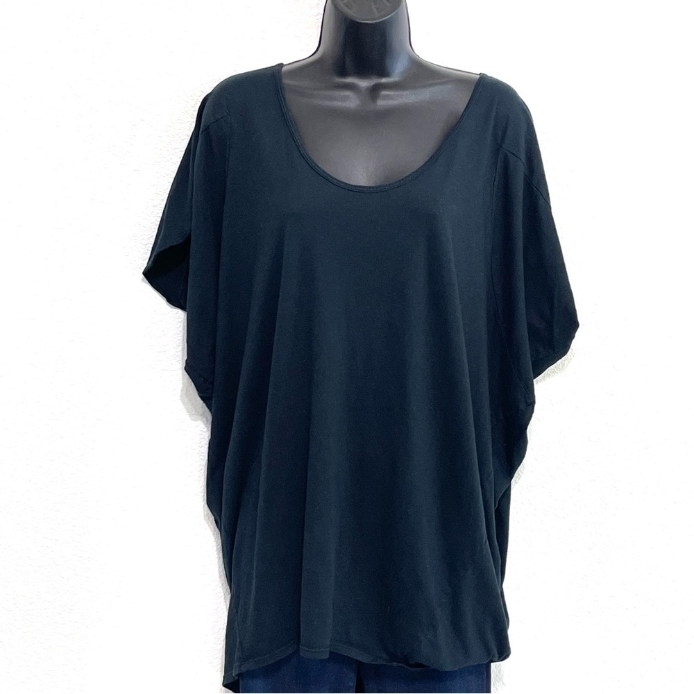 Toggery by Kate D'Arcy Woman Black Short SleeveTunic Shirt Size M